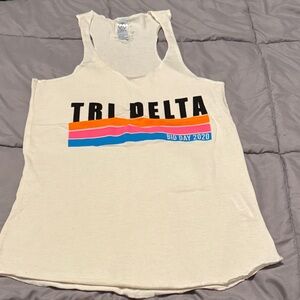 Cream Tri Delta 2020 Bod Day Sorority Tank Top (S)